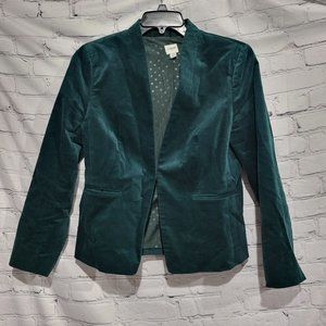 J. Crew Evergreen Velvet Going Out Blazer